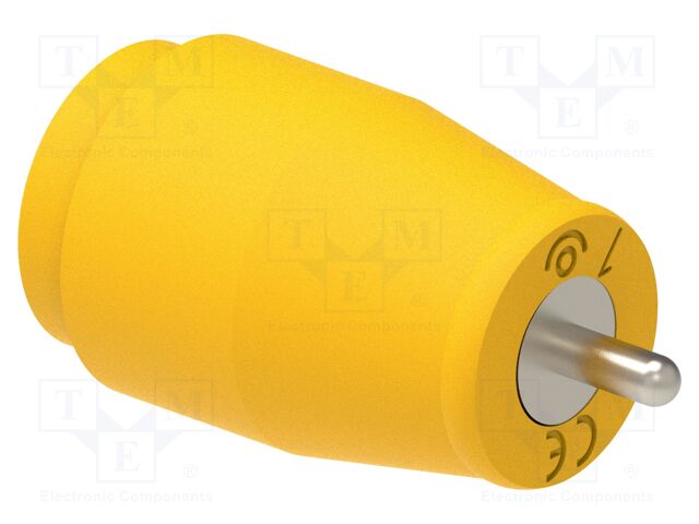 Connector: 4mm banana; socket; 25A; yellow; nickel plated; 26mm