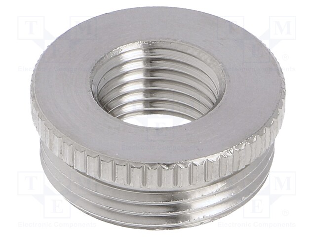 Reduction of threads for glands; Int.thread: PG7; brass; nickel