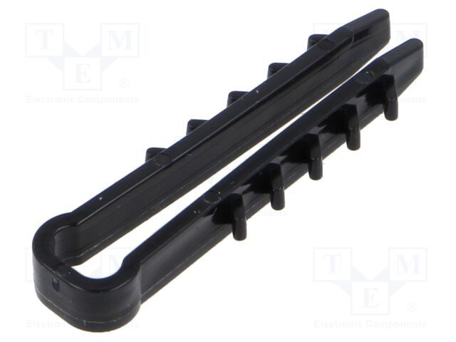 Holder; 100pcs; RectDowel; Body: black; 6x4mm