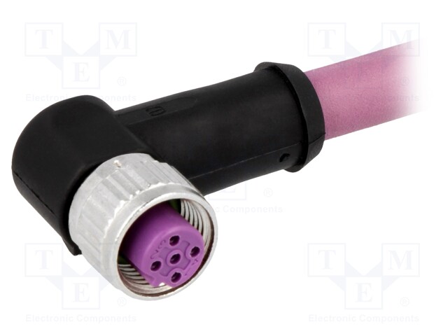 Plug; M12; PIN: 4; female; B code-Profibus; 1m; Insulation: TPU
