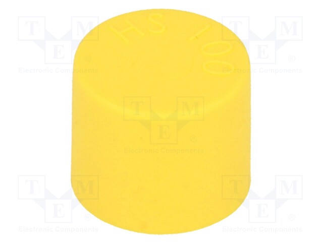 Cap; Body: yellow; Øint: 15.3mm; H: 19.9mm; Mat: LDPE; Shape: round