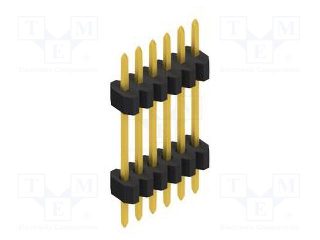 Connector: pin strips; pin header; male; PIN: 6; 1.27mm; THT; 1x6