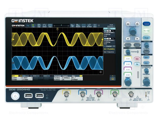 Oscilloscope: digital; DSO; Ch: 4; 250MHz; 2,5Gsps (in real time)