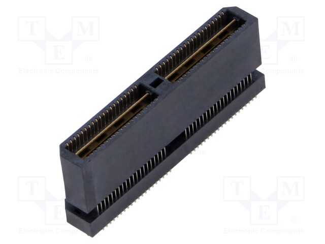 Mezzanine Connector, High-Speed Ground Plane, Header, 0.8 mm, 2 Rows, 80 Contacts, Surface Mount