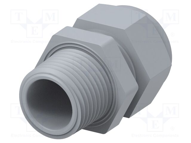 Cable gland; without nut; NPT1/2"; IP68; Mat: polyamide; grey