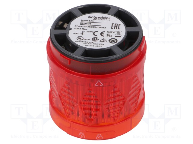 Signaller: lighting; continuous light; Colour: red; Usup: 24VDC