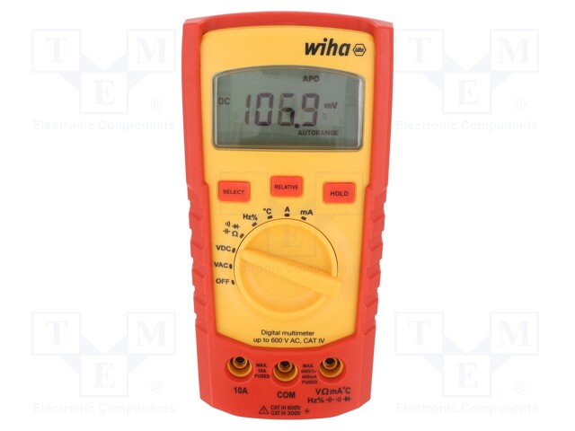 Digital multimeter; LCD,with a backlit; VDC: 600V; VAC: 600V; 5MHz