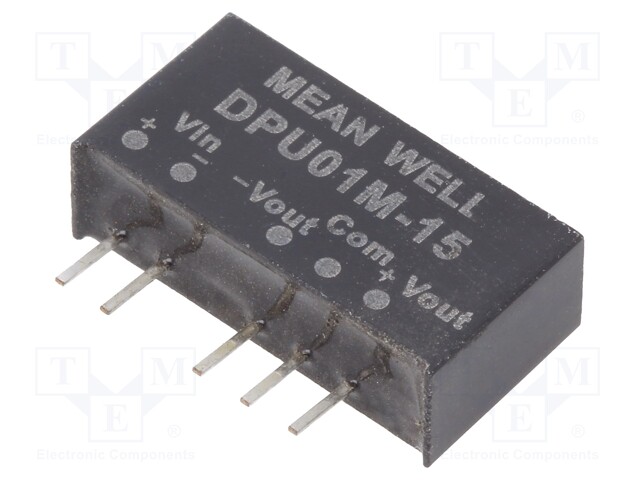 Converter: DC/DC; 1W; Uin: 10.8÷13.2V; Uout: 15VDC; Uout2: -15VDC
