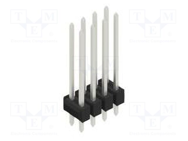 Connector: pin strips; pin header; male; PIN: 8; 2.54mm; THT; 2x4