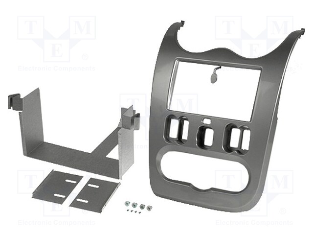 Radio mounting frame; Dacia; 2 DIN; grey (shiny)