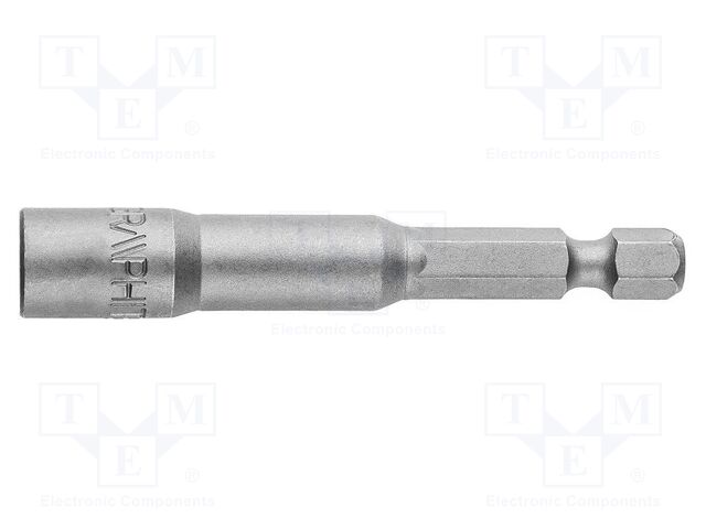 Screwdriver bit; 6-angles socket; HEX 6mm; Mounting: 1/4"