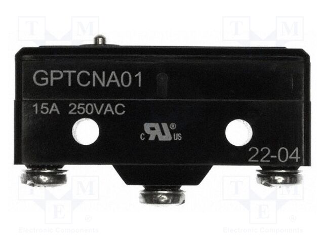 Microswitch SNAP ACTION; with pin; SPDT; 15A/250VAC; ON-(ON)