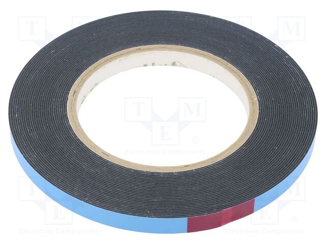 Tape: fixing; W: 9mm; L: 10m; Thk: 0.8mm; two-sided adhesive; acrylic