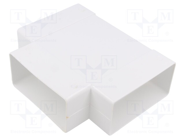 Flat t-joint; white; ABS; 110x55mm