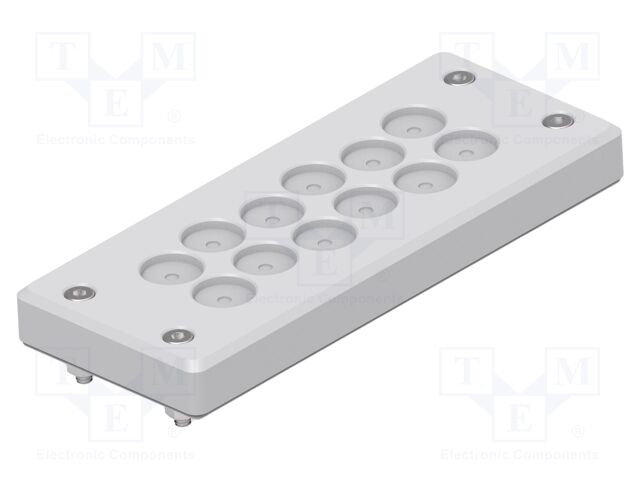Multigate grommet; light grey; Holes no: 12; -40÷80°C; 5÷13mm