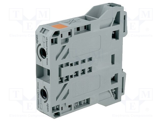 Splice terminal: rail; 10÷50mm2; ways: 1; terminals: 2; grey; 1kV