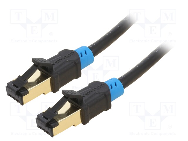 Patch cord; S/FTP; 6; Cu; PVC; black; 20m; RJ45 plug,both sides