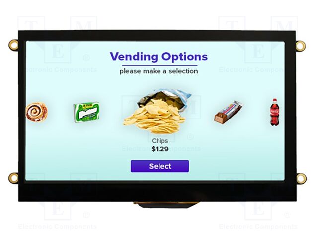 Display: TFT; 800x480; Illumin: LED; Window dimensions: 155x86.9mm