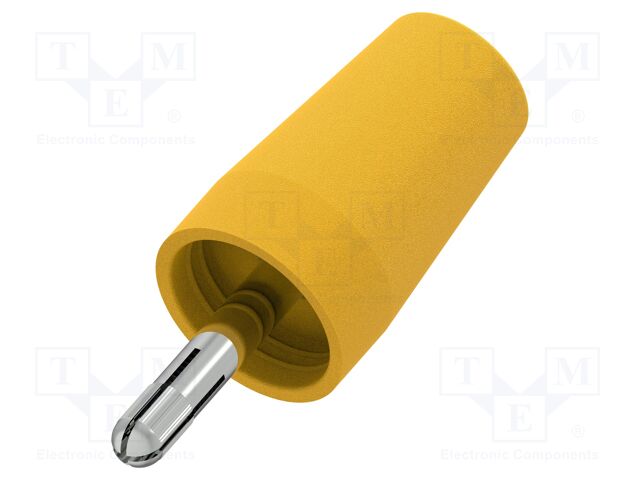 Connector: 4mm banana; socket; yellow; nickel plated; insulated