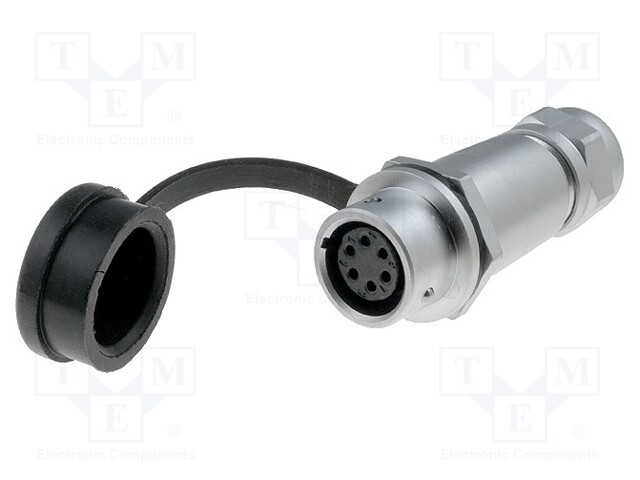 Plug; female; SF12; PIN: 6; IP67; 4÷6.5mm; 5A; soldering; for cable