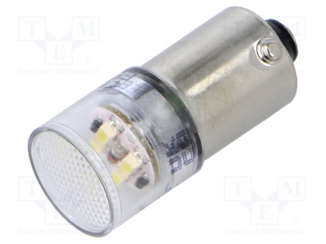 Indicator: LED; BA9S,T10; white; plastic; 130VAC; 130VDC; -20÷60°C