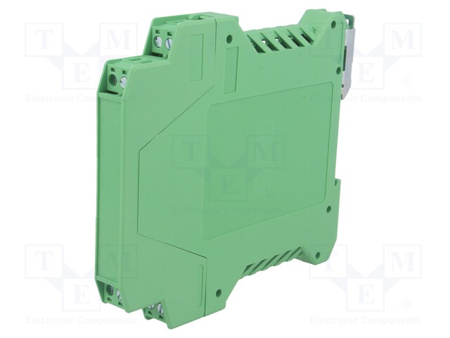 Enclosure: for DIN rail mounting; polyamide; green; terminals: 8