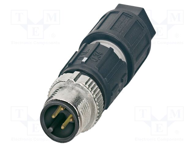 Connector: M12; plug; PIN: 4; 125V; straight; IP65; IDC; A code; 4A