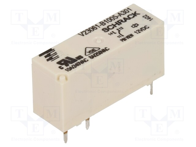 Relay: electromagnetic; SPDT; Ucoil: 12VDC; 8A/240VAC; 8A/30VDC; 8A