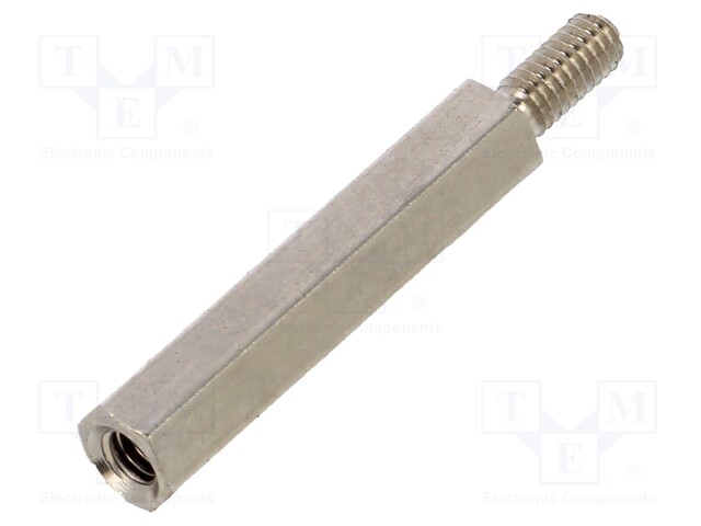 Screwed spacer sleeve; Int.thread: M2,5; 20mm; Ext.thread: M2,5