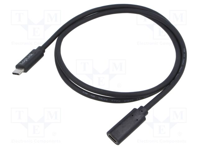 Cable; High Speed,USB 2.0; USB C socket,USB C plug; 1m; black