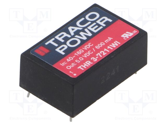 Converter: DC/DC; 3W; Uin: 40÷160V; Uout: 5VDC; Iout: 600mA; 15.4g