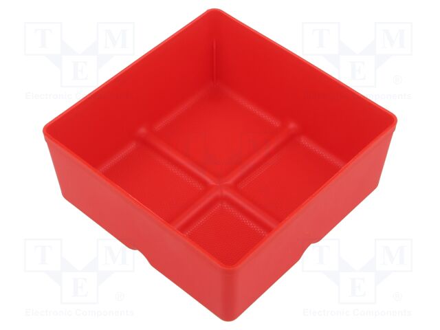 Container: cuvette; red; 110x110mm; 4pcs; KBS1111; UNITE BOX