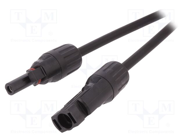 Cable: solar; plug; PIN: 1; IP67; 4mm2; male,female; 10m