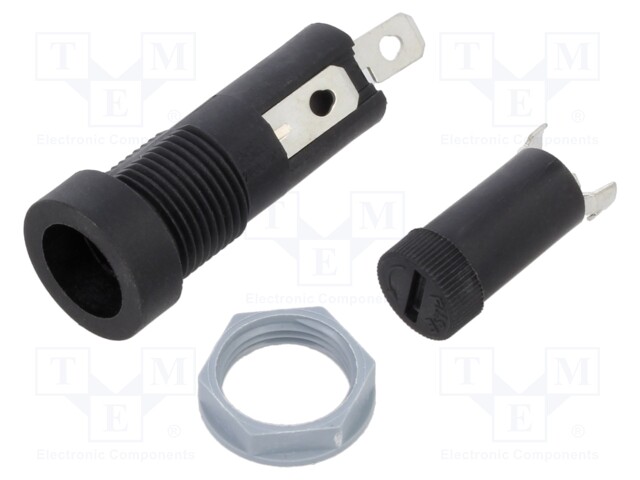 Fuse holder; 5x20mm; 10A; on panel; Cutout: Ø12.7mm; -30÷85°C; IP40