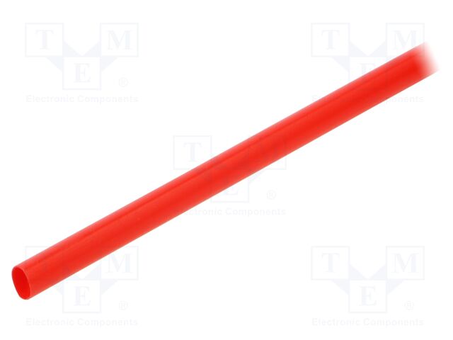 Heat shrink sleeve; thin walled,glued; 4: 1; 8mm; L: 1000mm; red