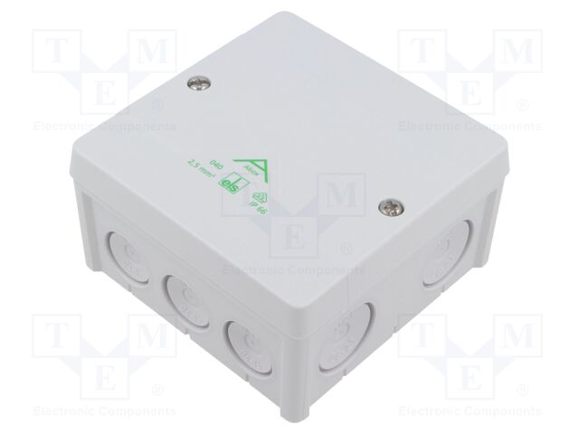 Enclosure: junction box; X: 102mm; Y: 102mm; Z: 57mm; IP66; grey; ABOX