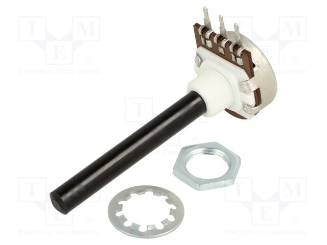 Potentiometer: shaft; single turn; 220kΩ; ±20%; 0.4W; linear; 6mm