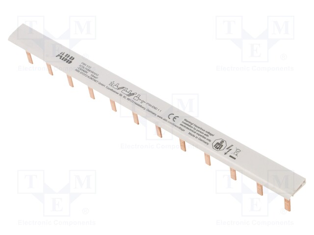 Busbar; 10mm2; Poles: 1; 690VAC; 690VDC; Inom: 63A; No.of mod: 12