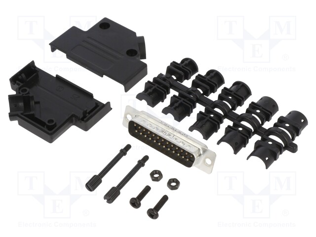 D-Sub; PIN: 25; male; unshielded; angled 45°; soldering; for cable