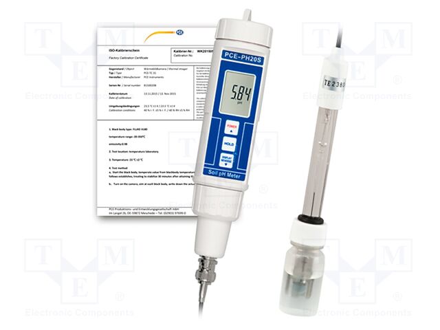 Meter: pH; LCD; 0÷14pH; IP67; Dim: 180x32x40mm; Temp: max.60°C