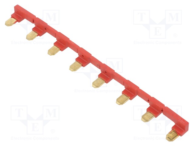 Connection bridge; 10A; 250VAC; Colour: red