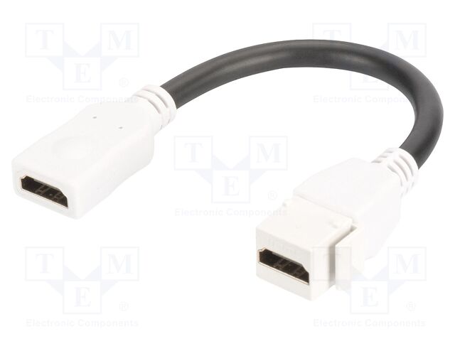 HDMI module; Keystone; white; push-in; HDMI 2.0; 120mm