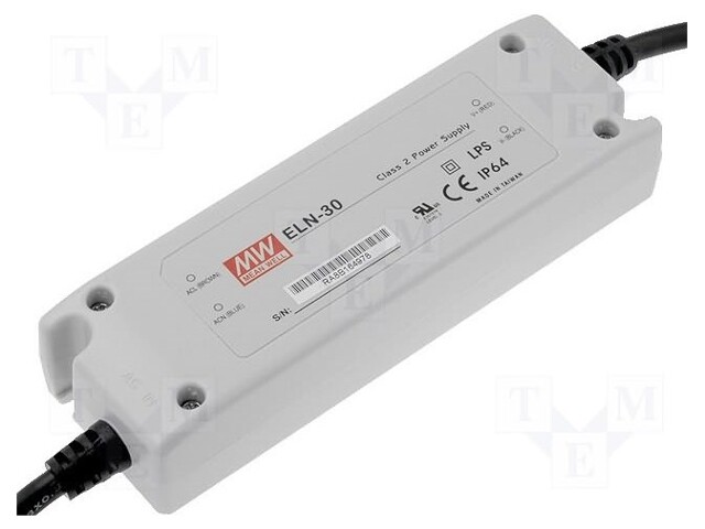 Power supply: switched-mode; LED; 30W; 24VDC; 1.25A; 90÷264VAC