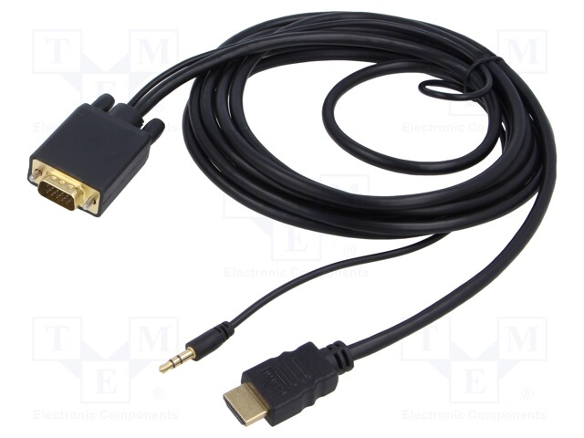 Adapter; HDMI 1.4; 3m; Colour: black; Features: Full HD