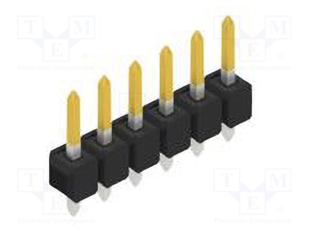 Connector: pin strips; pin header; male; PIN: 6; 2.54mm; THT; 1x6