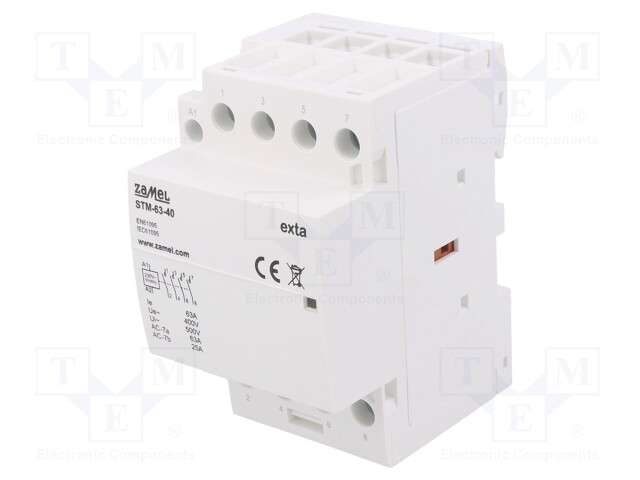 Contactor: 4-pole installation; 63A; 230VAC; NO x4; DIN