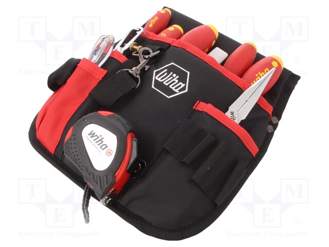 Kit: general purpose; Pcs: 10; for electricians; 1kV; belt pouch