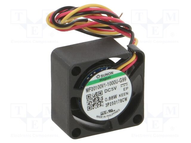 Fan: DC; axial; 5VDC; 20x20x10mm; 3.22m3/h; 25dBA; Vapo; 16500rpm