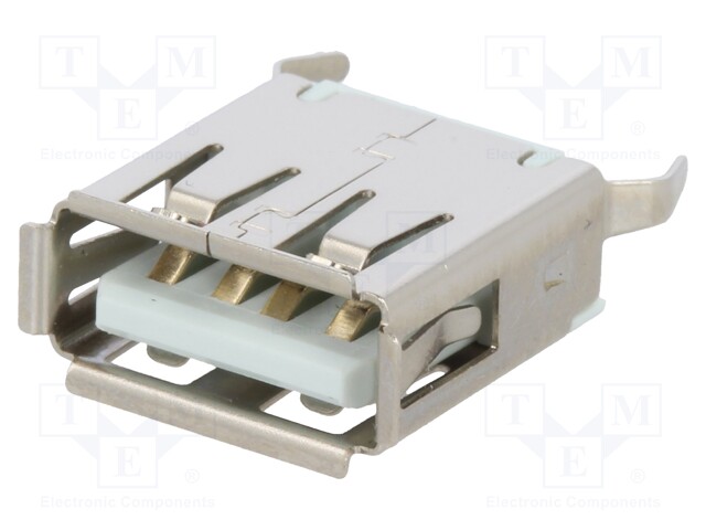 Socket; USB A; on PCBs; THT; PIN: 4; straight; USB 2.0; 1A; 30V