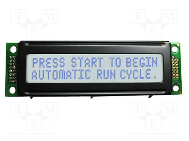 Display: LCD; STN Positive; 20x2; grey; 65x20mm; LED; 2x8; 5V